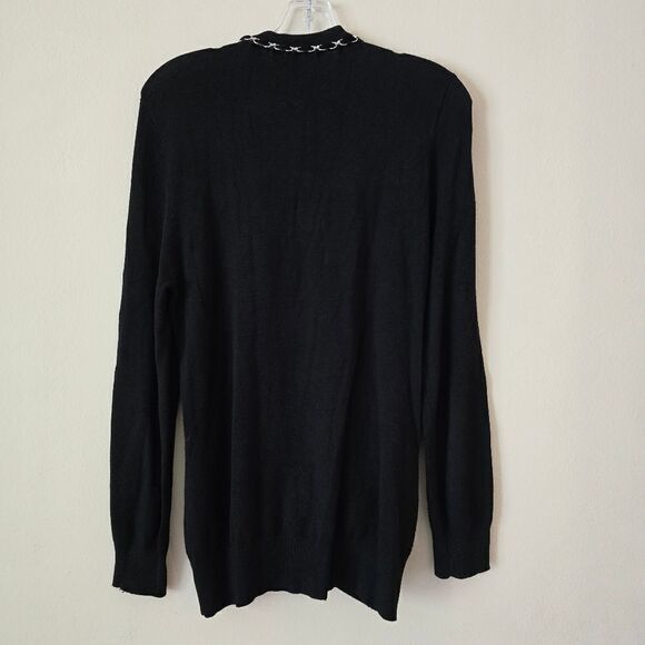 CACHE Vintage Women's Black Cardigan Embellished Size Small Y2K - Picture 8 of 10